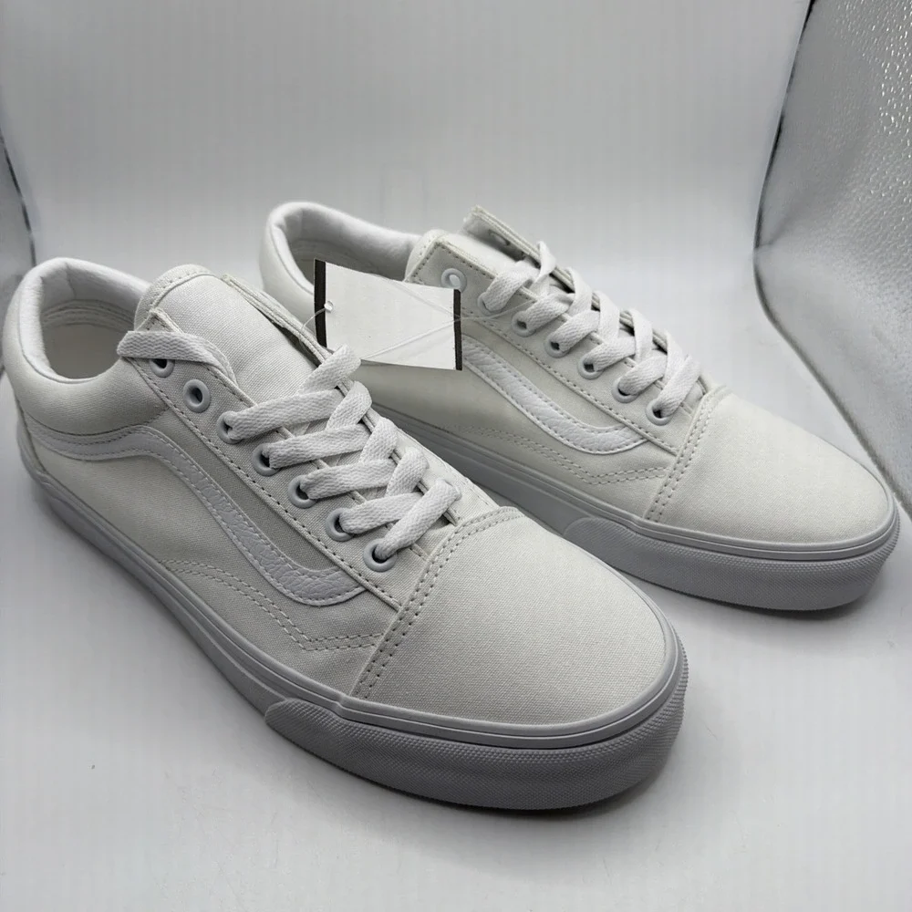 VANS Unisex Old Skool Classic Skate Shoes True White 10.5 Women/9Men‎ - NEW
